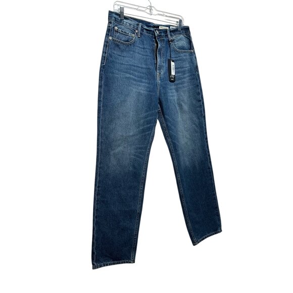 NOEND High Rise Relaxed Straight Jeans Womens 29 Blue Made USA 100% Cotton Denim - Picture 14 of 16
